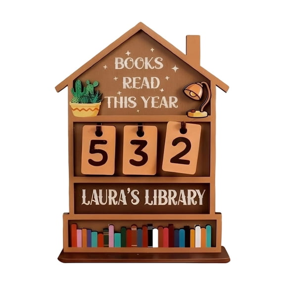 Book Tracker Sign Reading Tracker Book Tracker Books Read This Year Counter Books Read This Year Sign Book Accessories Books Read Counter Bookshelf Decor