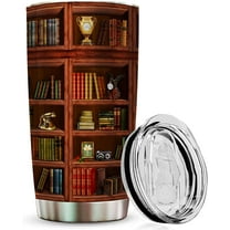 Book Tumbler Library Travel Mug Book Gifts For Book Lovers Gifts For Book Lovers Women - Bookish Gifts For Readers - Reading Mug Bookish Mugs Stainless Steel Tumbler 20oz Coffee Tumbler With Lid