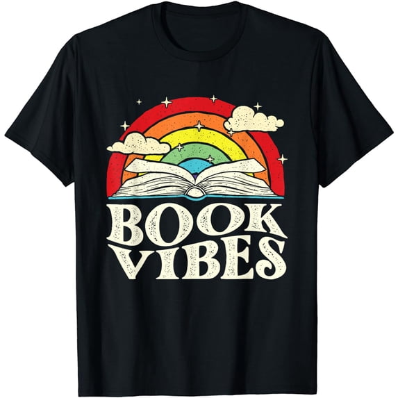 Book Vibes - Bibliophilia Bookworm Librarian Library Books T-Shirt