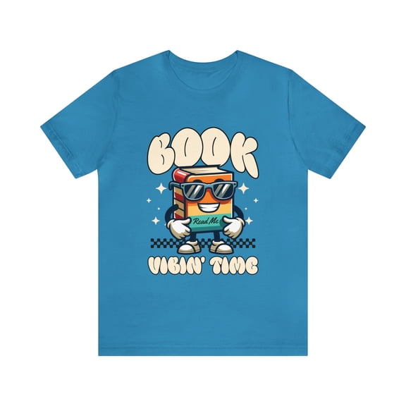 Book Vibin Time Bella & Canvas, Unisex Cotton Short Sleeve T-Shirt, S - 3XL