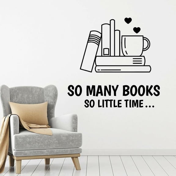 Book Vinyl Wall Decal Quote Books Love Kids Reading Room Decoration Classroom Wall Window Stickers Office Room Art Mural 61x57cm