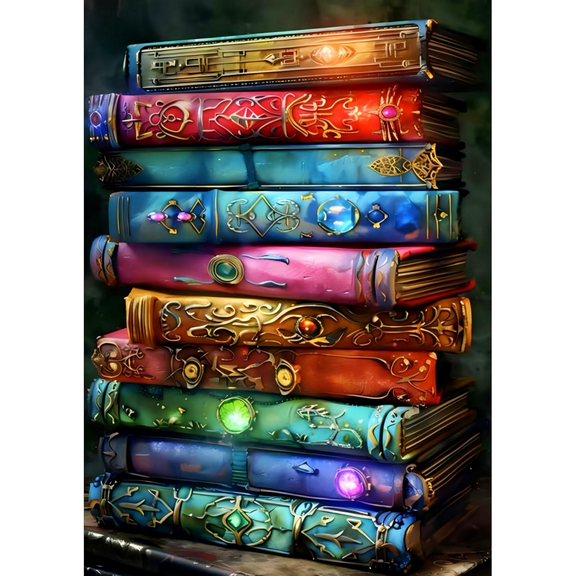 Book of Wonders Diamond Art Kits for Adults, DIY 5D Diamond Painting Kits for Beginners, Round Full Drill Diamond Dots Paintings, Diamonds Pictures Gem Art Crafts for Home Decor 12x16 Inch