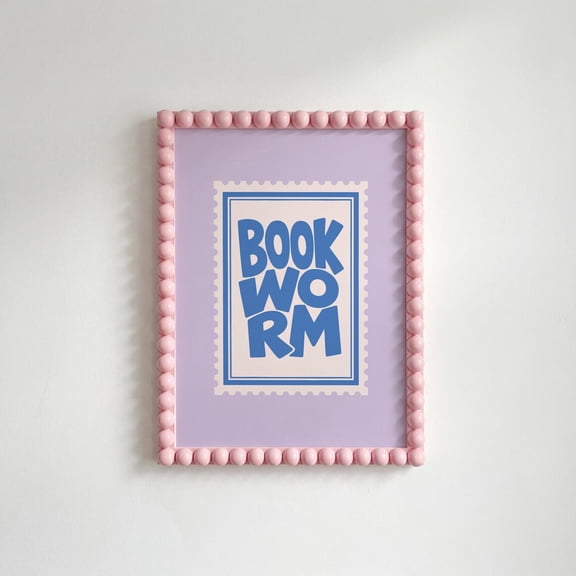 Book Worm Bookish Stamp Reading Nook Literary Poster