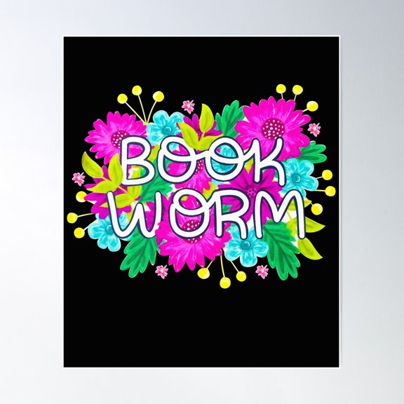 Book Worm Poster Wall Art, Modern Wall Decor For Living Room Bedroom, 8x12 UNFRAMED