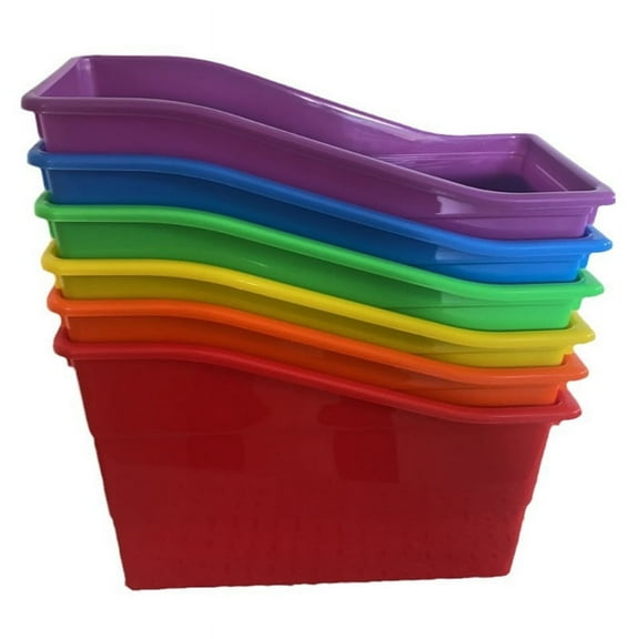 Book and Binder Holder, for Classroom, Plastic Vertical Storage Organizer Folders, Office Organization,6Pcs