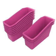 Pen+Gear Book Bin, Tropical Blossom Pink, 14.31 in x 5.44 in x 7.1 in, 9-Pack