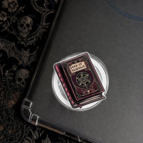 Book of Shadows Magnetic Phone Grip & Holder Witchcraft Aesthetic, Gothic Tarot, Spooky Gift for Witchy Bookish Souls