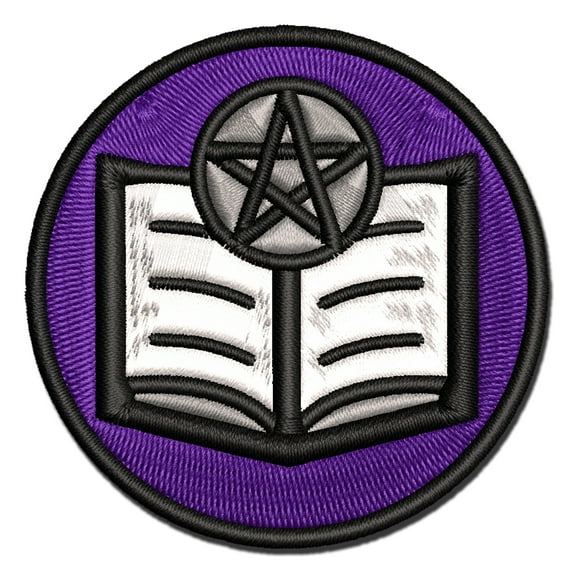 Book of Sorcery Witchcraft Magic Applique Multi-Color Embroidered Hook & Loop Patch - 2.0 Inch Mini