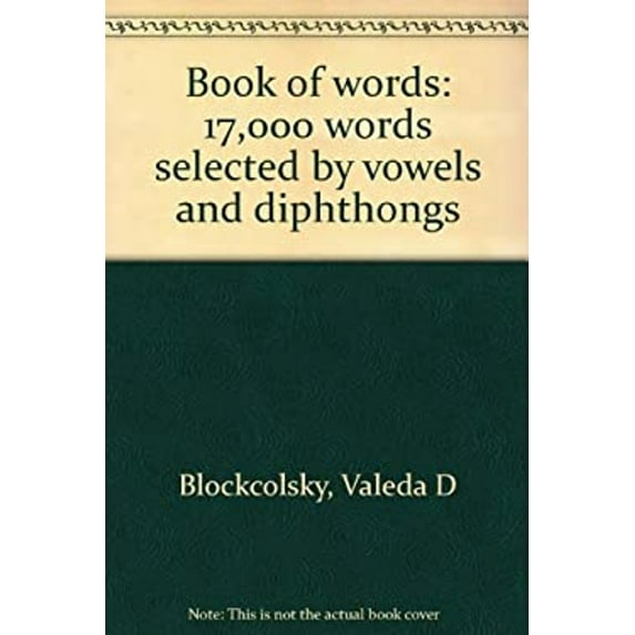 Pre-Owned Book of words: 17,000 words selected by vowels and diphthongs (Paperback) 0884503275 9780884503279