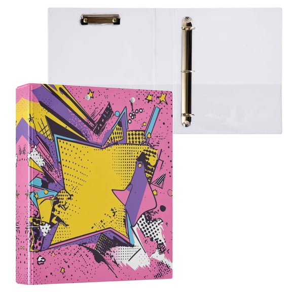 Book-style Background 3 Ring Hardcover Binders 1.5in Round Rings for Letter-Size Folder Paper Organizer Pockets for Office Student Recipe