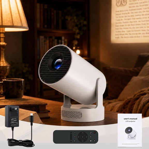 BookCast Projector, Book Cast Smart Projector, Immersive Wall-Sized Reading,Built-in Apps, 4K Support, 180 Rotating, Auto Keystone