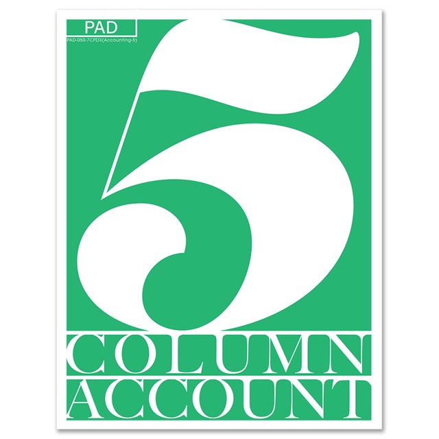 BookFactory 5 Column Ledger Pad/Account Columns Notepad/Accounting