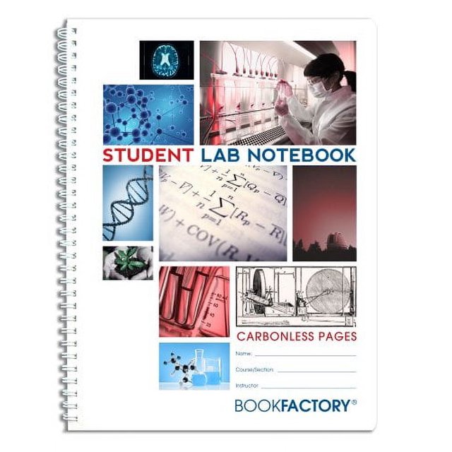 BookFactory Carbonless Student Lab Notebook 50 Sets of Pages (8.5" X