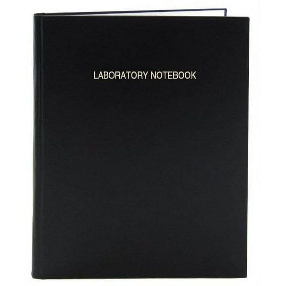 BookFactory Extra Large Lab Notebook - 312 Pages (.25'' Grid Format) 8 7/8'' x 13 1/2'' (Oversized) Black Imitation Leather Cover Section Sewn Hardbound Laboratory Notebook (LIRPE-