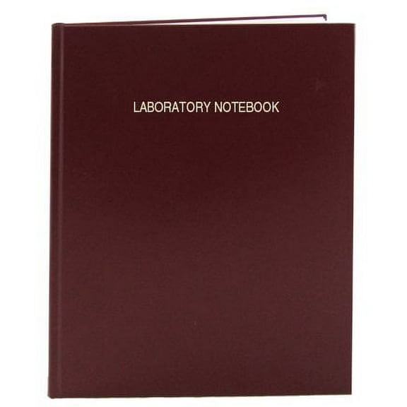 BookFactory Lab Notebook - 240 Pages (.25" Grid Format) 8" x 10" Burgundy Cover Section Sewn Hardbound Laboratory Notebook (LIRPE-240-SGR-A-LMT1)