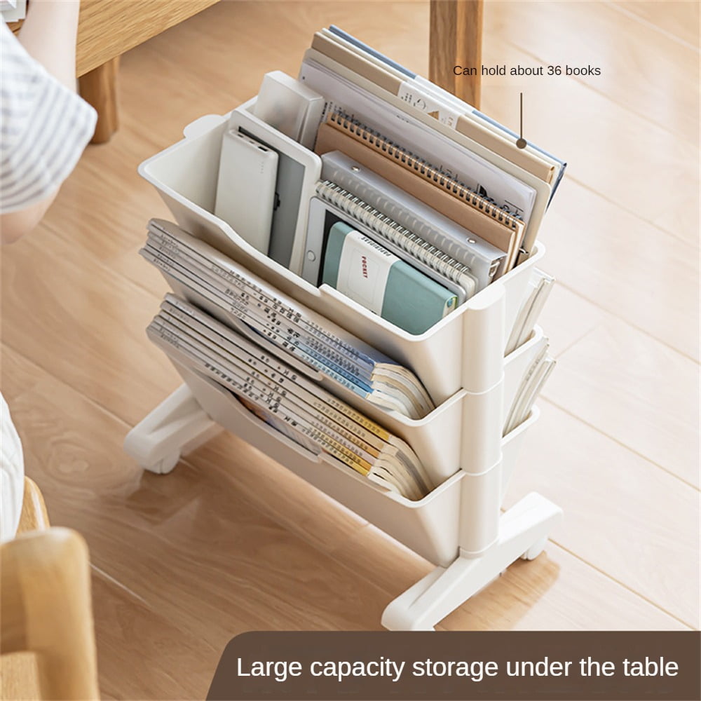 Bookbag Storage Shelf Under The Desk Movable Bookcase Dormitory Sorting