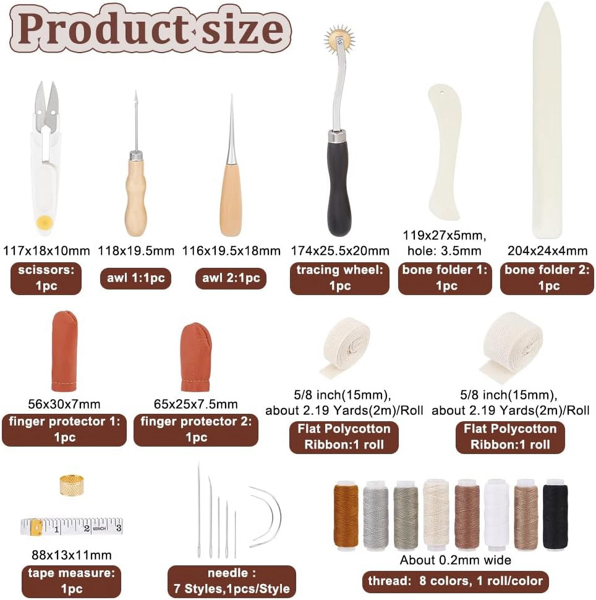Bookbinding Kits Bone Folder Sewing Thread Needles Tracing Wheel ...