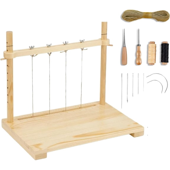 Bookbinding Sewing Frame Set Wood Book Binding Kits Bookbinding Punching Guide Tools DIY Book Binding Tools for Handmade Books Bookbinding