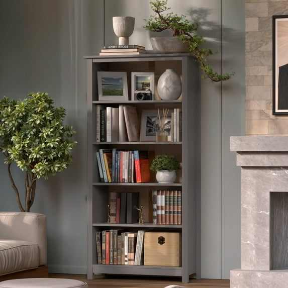 From the Tree Furniture Solid Pine Wood Bookcase – Tall Bookshelf with 4 Adjustable Shelves for Home, Office & Kids Room