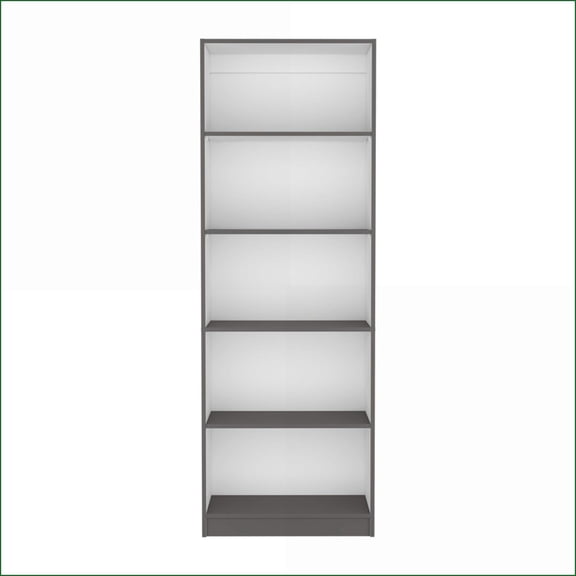 Bookcase 4-Shelf Sleek Contemporary Matte Gray/White Office-Friendly | Multicolor | Engineered Wood
