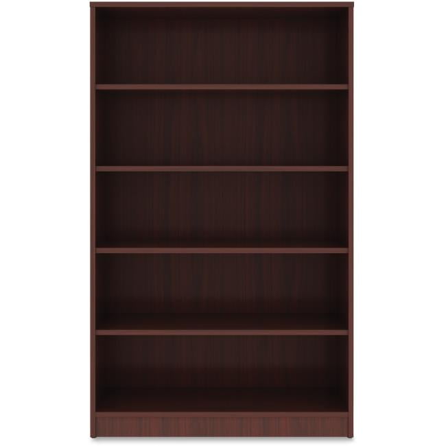 Contemporary Mahogany 5-Shelf Adjustable Bookcase