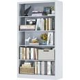 thumbnail image 1 of Bookcase, 5 Shelf Bookcases for Books, Garage Kit, CDs, Toys, Bookshelves and Bookcases for Home Office Library Living Room, Metal Book Case with Adjustable Shelves, 1 of 8