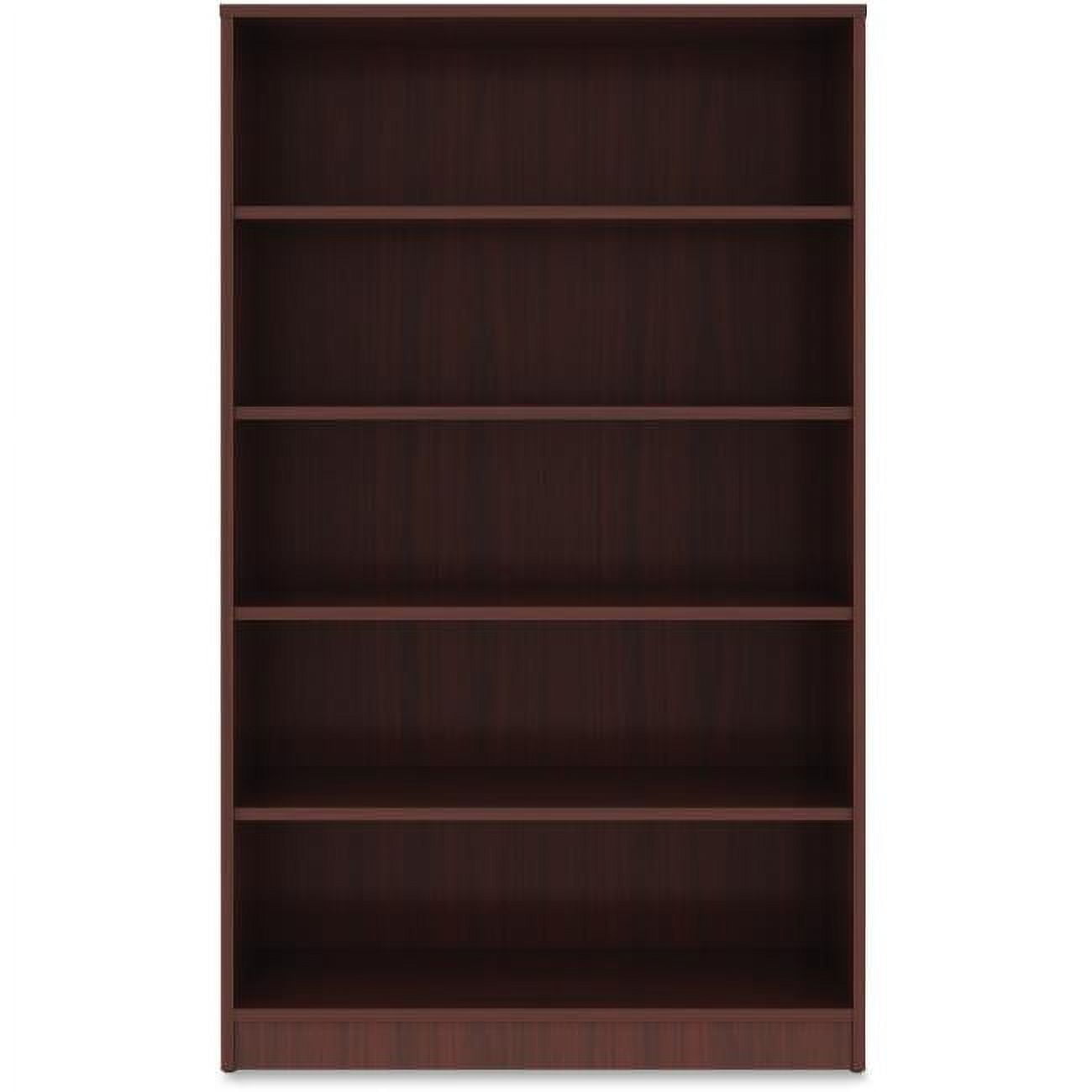 Contemporary Mahogany 5-Shelf Adjustable Bookcase