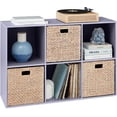 thumbnail image 1 of Bookcase 6-Cube Storage Organizer, 13.5in Shelf Opening, Bookshelf, Toy Storage, Customizable w/ 3 Removable Back Panels – Lavender, 1 of 8