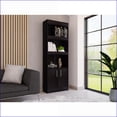thumbnail image 1 of Bookcase 70.8'' High, Classic Framed Design, 3 Open Shelves, Black Wengue Finish | Black | Particle Board, 1 of 9