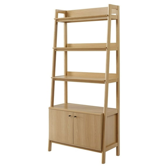 Bookcase Book Shelf Rack, Brown Oak, Wood, Living Kitchen Cafe Bistro Hospitality Restaurant, Modern Contemporary HB33447