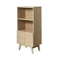 thumbnail image 1 of Bookcase Book Shelf Rack Cabinet, Brown Oak, Wood, Mid Century Living Lounge Cafe Lobby Hospitality Restaurant, Modern Contemporary HB34566, 1 of 10