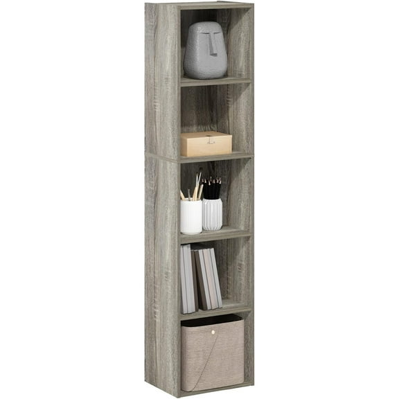 Bookcase / Book / Storage, 5-Tier Cube, French Oak