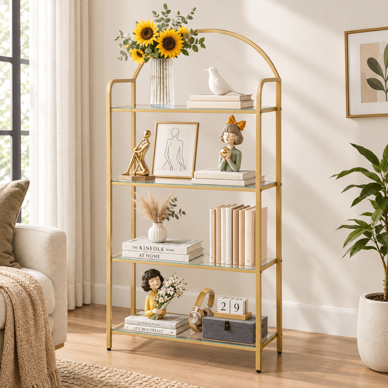 Bookcase Booksh Tempered Glbookshelves - Walmart.com