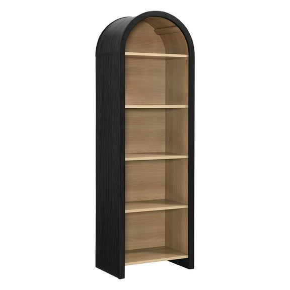 Bookcase Bookshelf Display Cabinet , Black, Wood, Living Dining Room Kitchen Cafe Bistro Hospitality Restaurant, Modern Contemporary, HB37798
