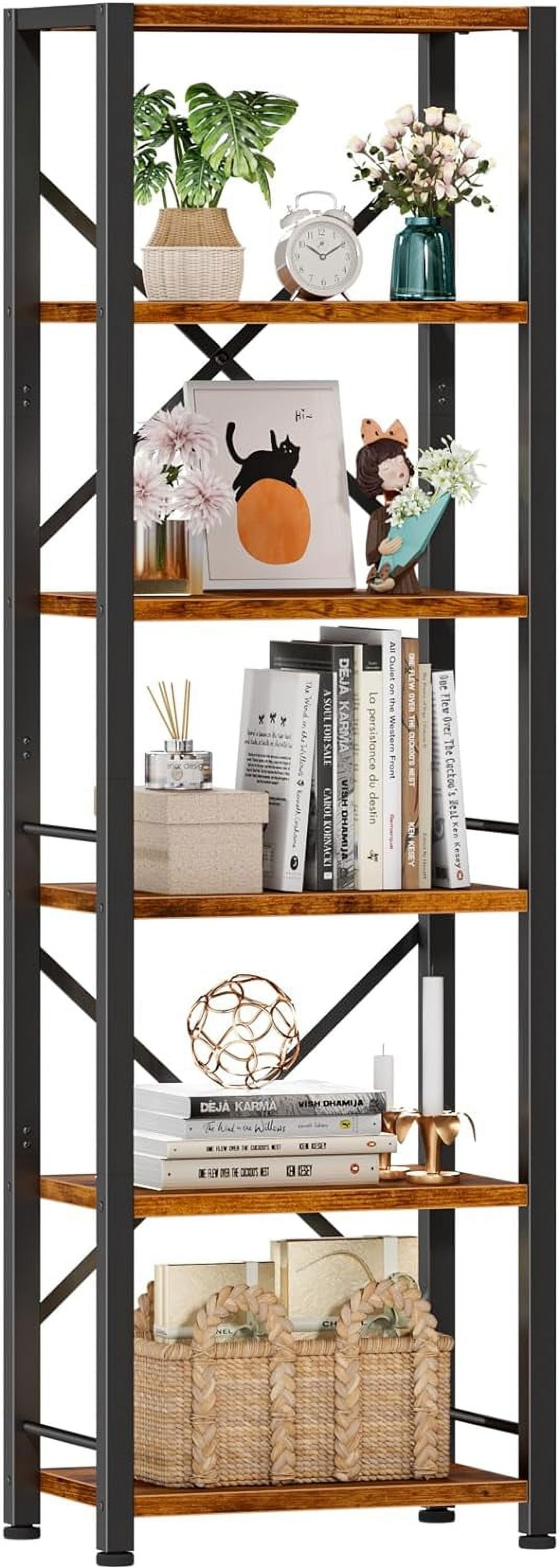 Bookcase, Display Shelf, Storage Shelf, 6 Tall Industrial Narrow
