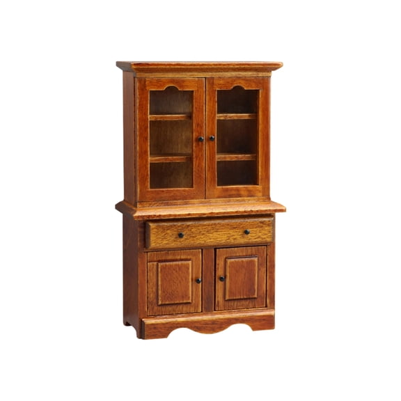 Bookcase For 1/12 Miniature Collection Kitchen Cabinet with Practical Storage Drawer Doll House Decoration