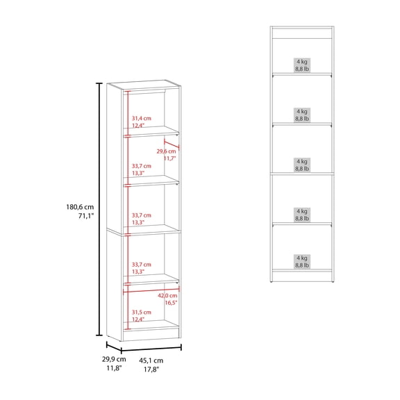 Bookcase Set 3-Piece 71.1" h with Open Shelves Modular Storage Organizer - Natural Oak