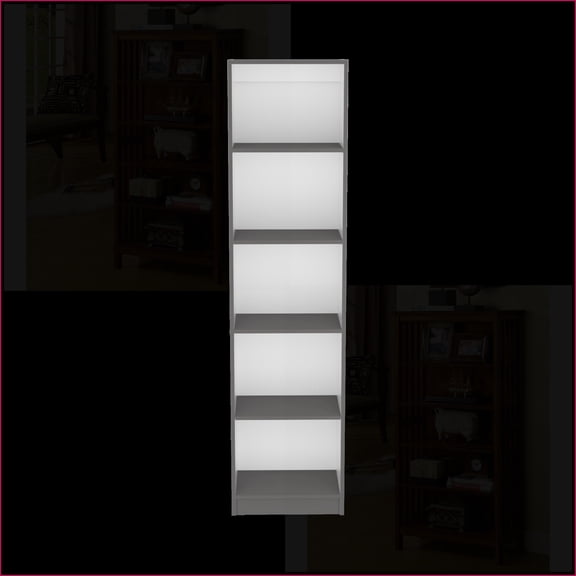 Bookcase, Sleek Contemporary Narrow Office Design, Matt Gray/White | Multicolor | Engineered Wood