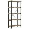 thumbnail image 1 of Rustically designed Wood Bookcase With 4 Open Shelves in Black Frame, 1 of 5