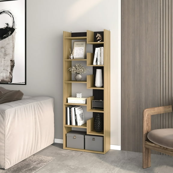 Bookcase With Multiple Compartments - Customizable Storage Office Adjustable Shelves Customize Your