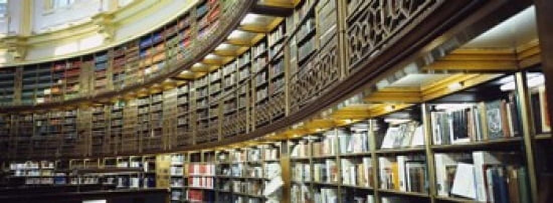 Bookcase in a library British Museum London England Canvas Art - Panoramic Images (18 x 7)