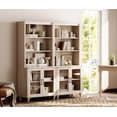 thumbnail image 1 of WAMPAT Farmhouse Bookcase, Bookshelf with Glass Doors, Large Wood Display Book Shelf with Adjustable Shelves and Storage Cabinet for Living Room, Bedroom, Library, Office, Beige (2PCS), 1 of 8