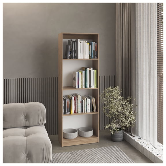 Bookcase with Spacious Tier-Shelving Design