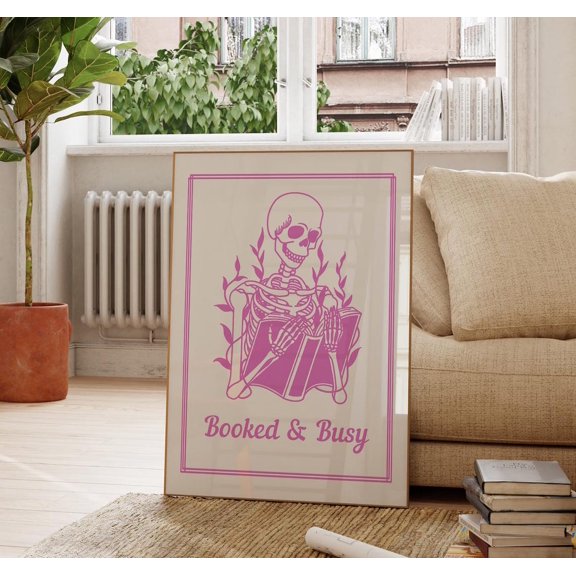 Booked Busy Reading Wall Art Book Art Reading Book Corner Art Library