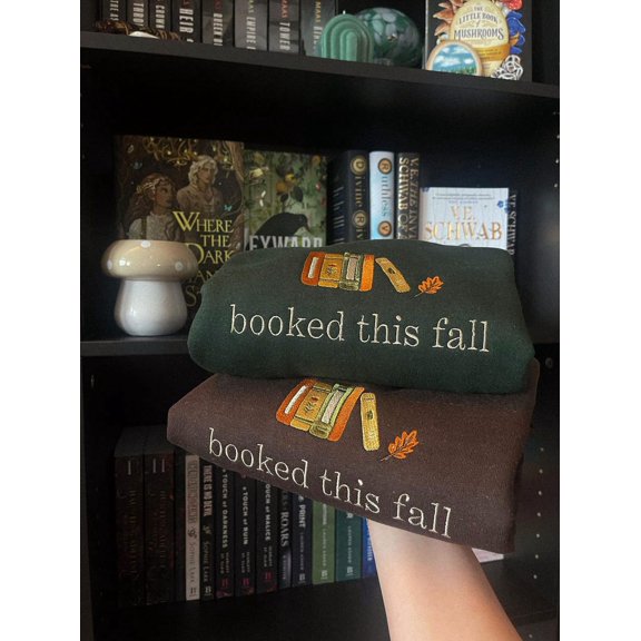Booked This Fall Embroidered Sweatshirt