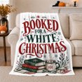 thumbnail image 1 of Booked For A White Christmas Books Cocoa And Glasses Cozy Holiday Typography Flannel Blanket For Book Lovers, Soft Warm Home Decor For Bedroom Living Room Christmas Gift, 1 of 9