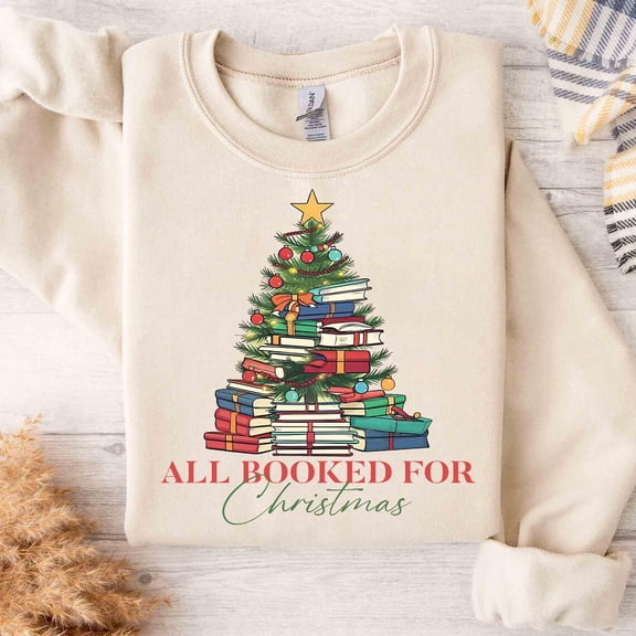 All Booked For Winter Occasion Shirt Librarian,Bookworm Winter Occasion Sweater, Teachers Winter Occasion Book Tree Sweatshirt,Book Lovers, Full size S-5XL