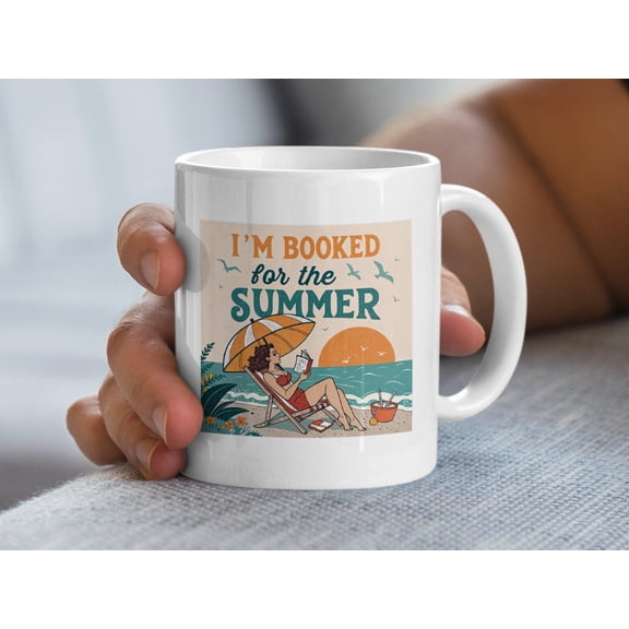 Booked for Summer Mug, Beach Vacation Reader Coffee Cup Gift