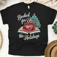 thumbnail image 1 of Booked for the Holidays Shirt | Cute Reading Graphic Tee for Book Lovers, Black, Size M, 1 of 6
