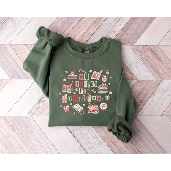 All Booked For season Sweatshirt, For Library Teacher, Bookworm season Sweater, season Book Tree Tshirt, Cute Book Lovers All Size S-5Xl Sweatshirt All Size S-5XL